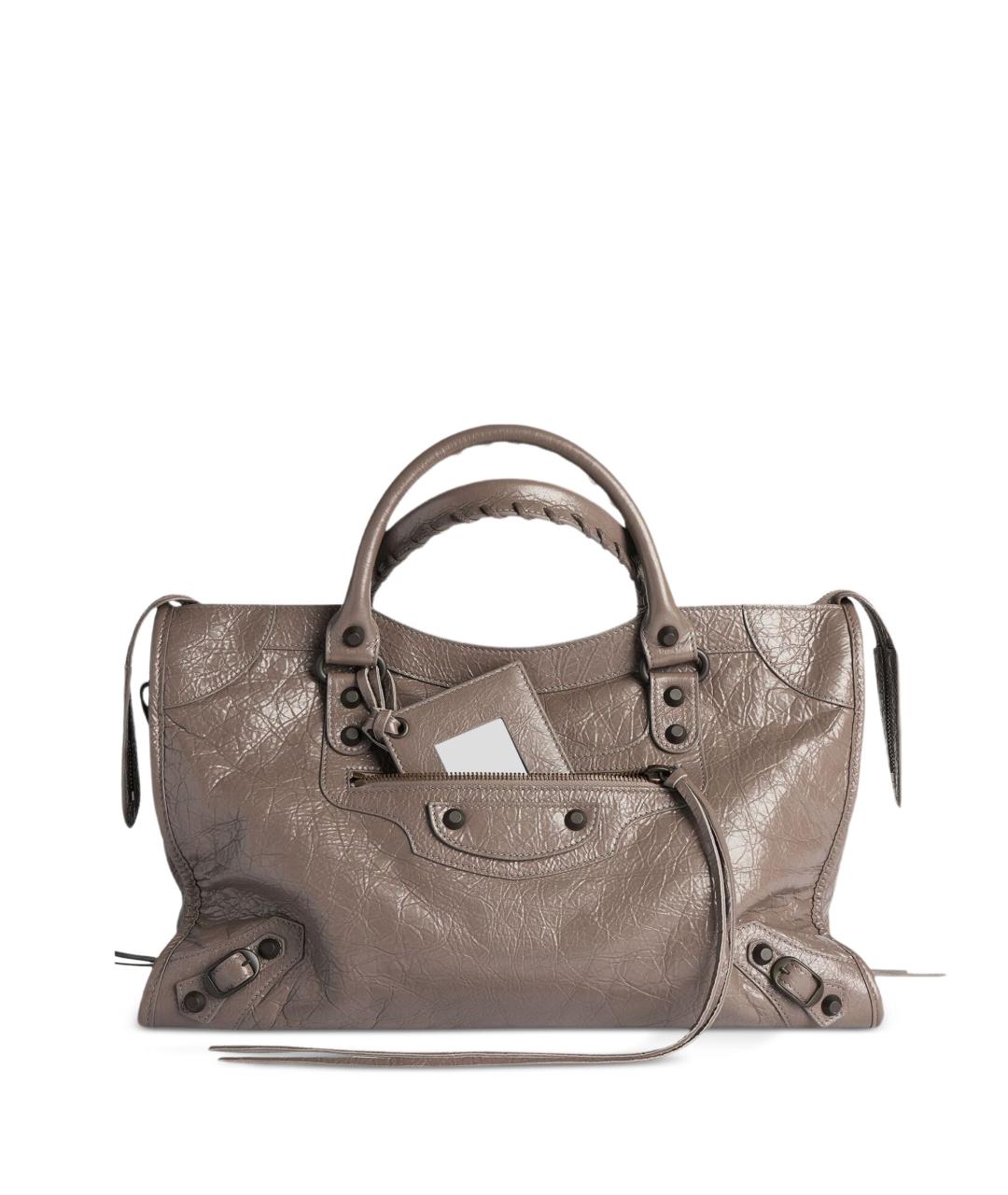 BALENCIAGA Бежевая кожаная сумка тоут, фото 1