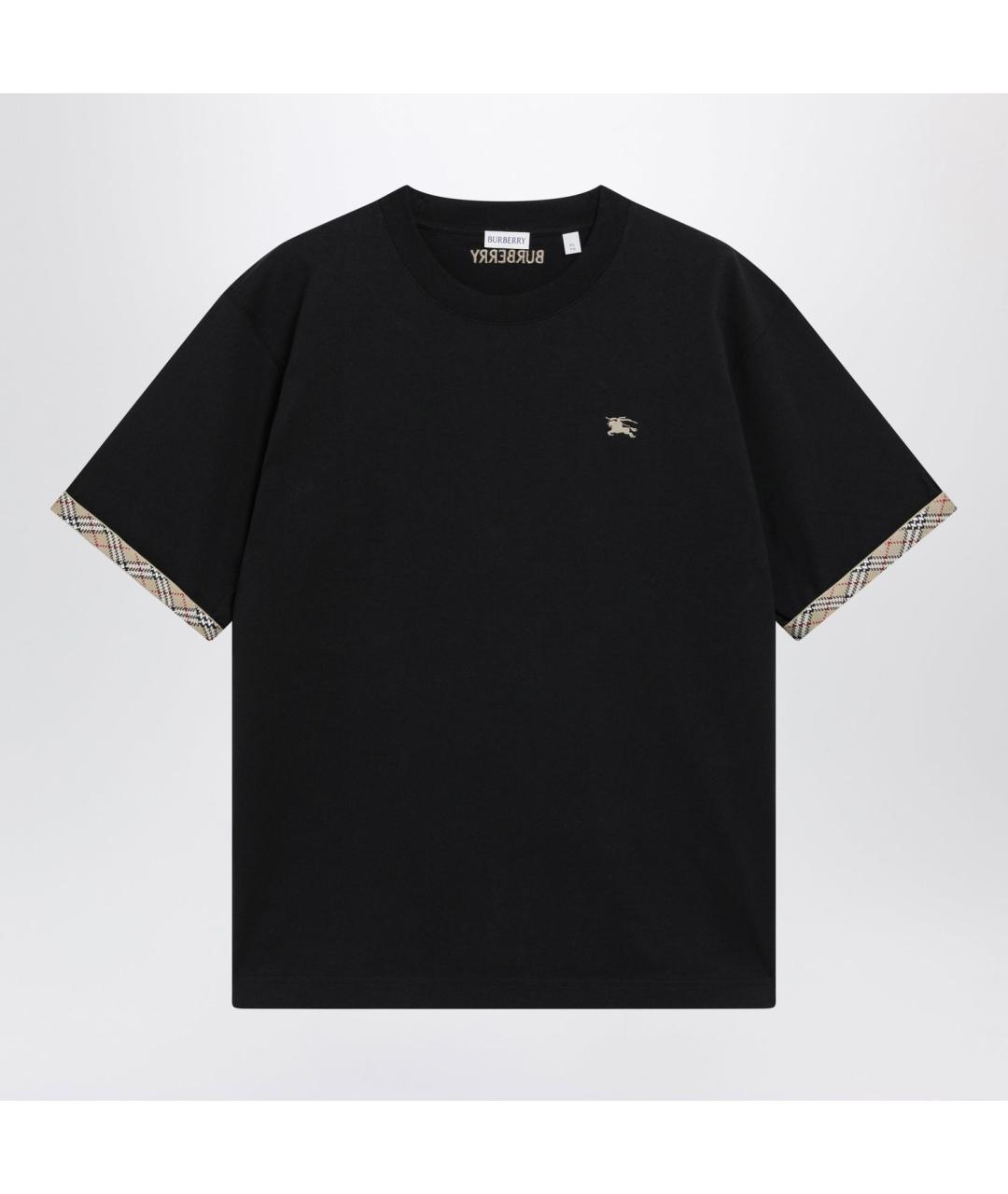 BURBERRY Черная хлопковая футболка, фото 3
