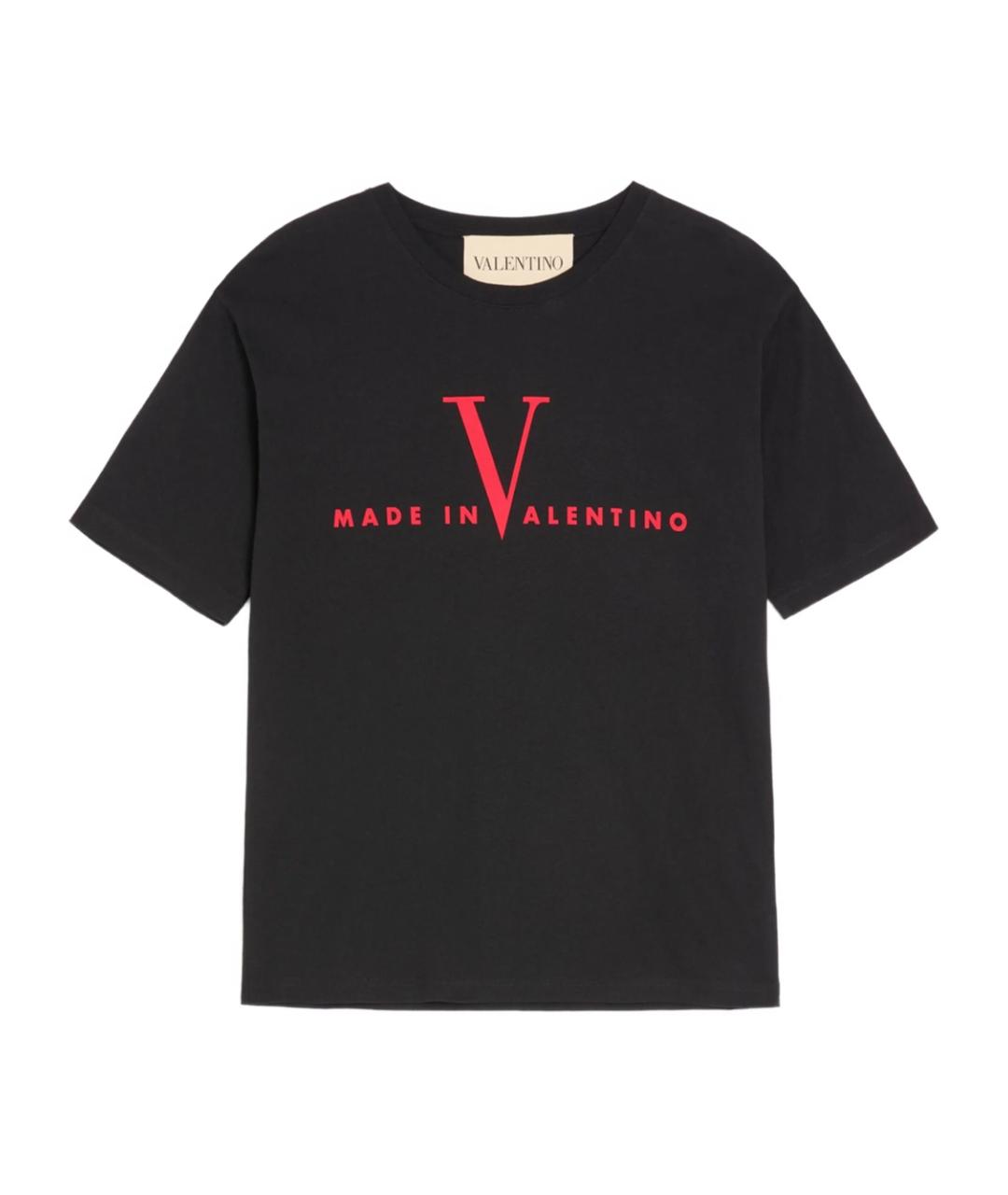 VALENTINO Черная хлопковая футболка, фото 1
