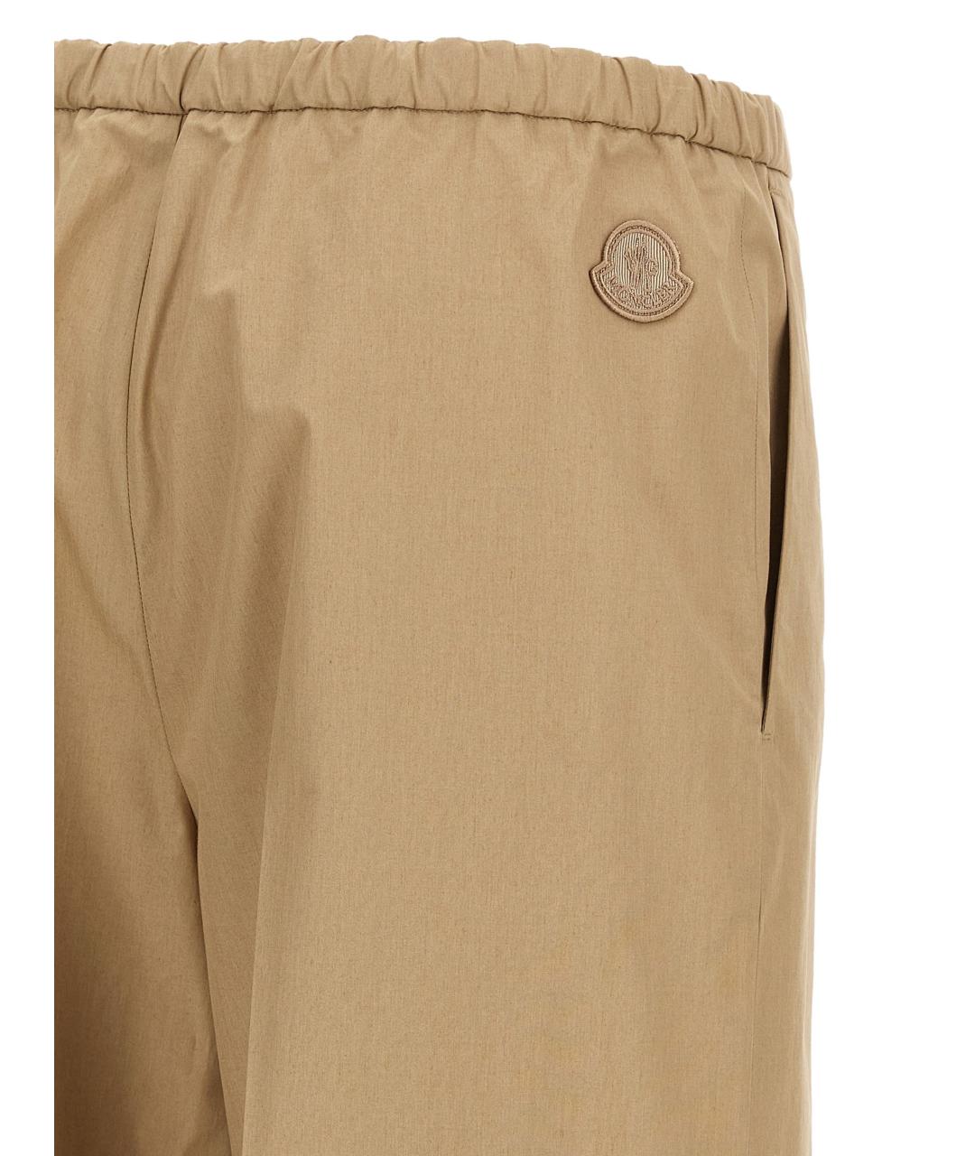MONCLER Бежевые хлопковые прямые брюки, фото 2