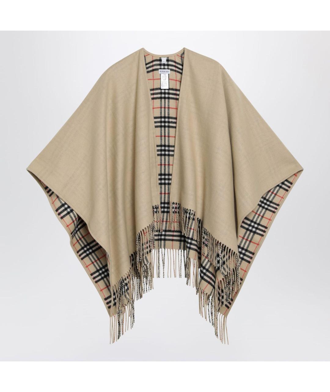 BURBERRY Бежевый шерстяной шарф, фото 3