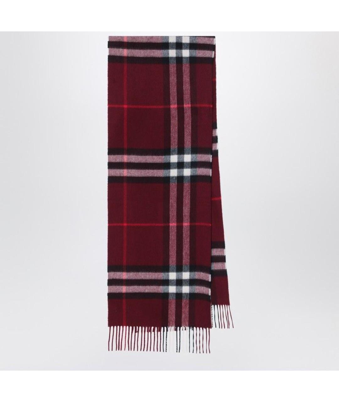 BURBERRY Бордовый кашемировый шарф, фото 3