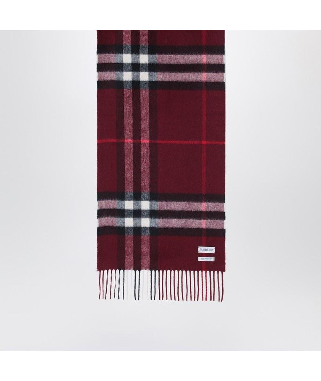 BURBERRY Бордовый кашемировый шарф, фото 2