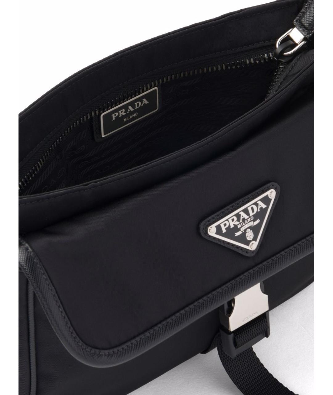 PRADA Черная тканевая сумка на плечо, фото 4