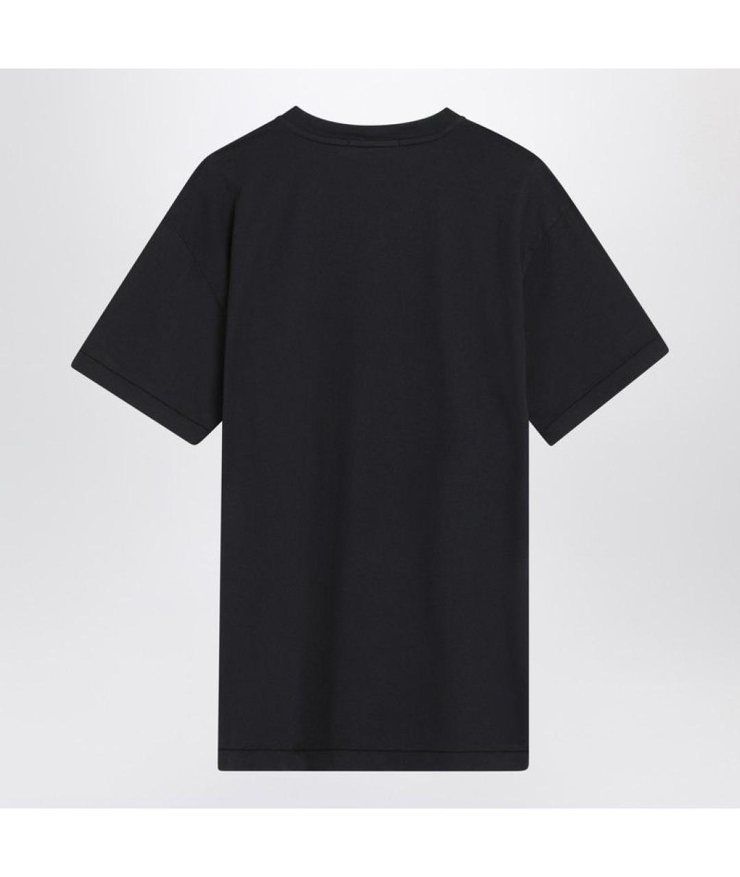 STONE ISLAND Темно-синяя хлопковая футболка, фото 2