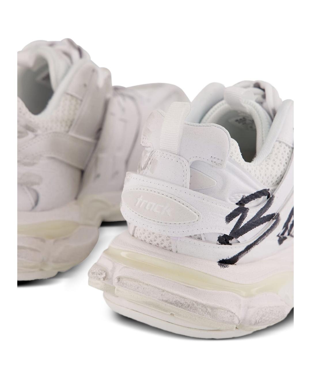 BALENCIAGA Белые синтетические низкие кроссовки / кеды, фото 3