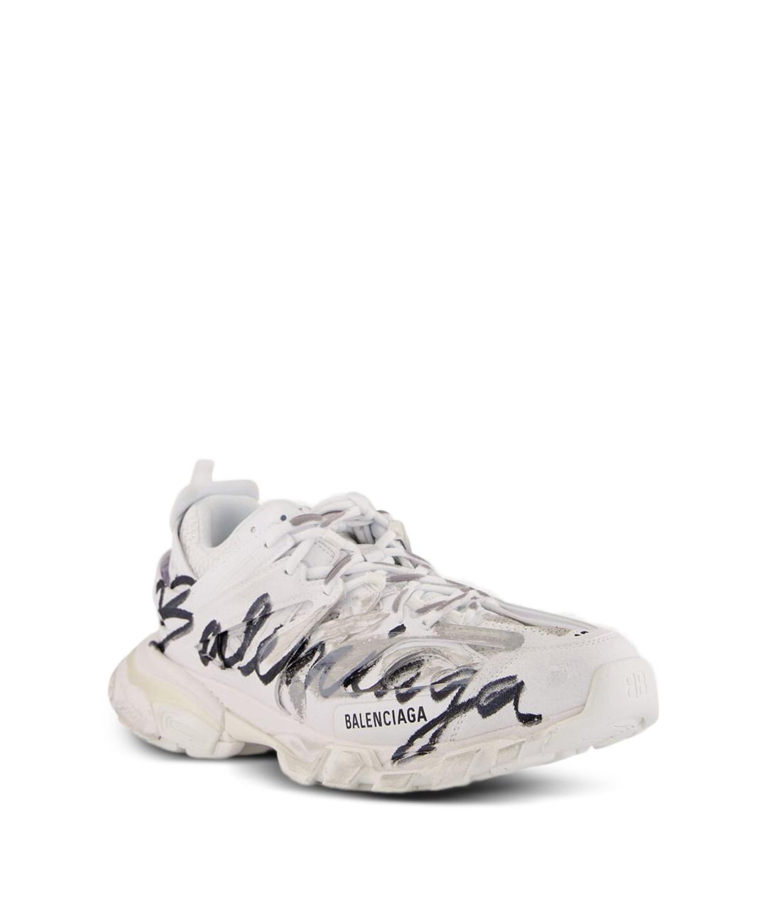 BALENCIAGA Белые синтетические низкие кроссовки / кеды, фото 4
