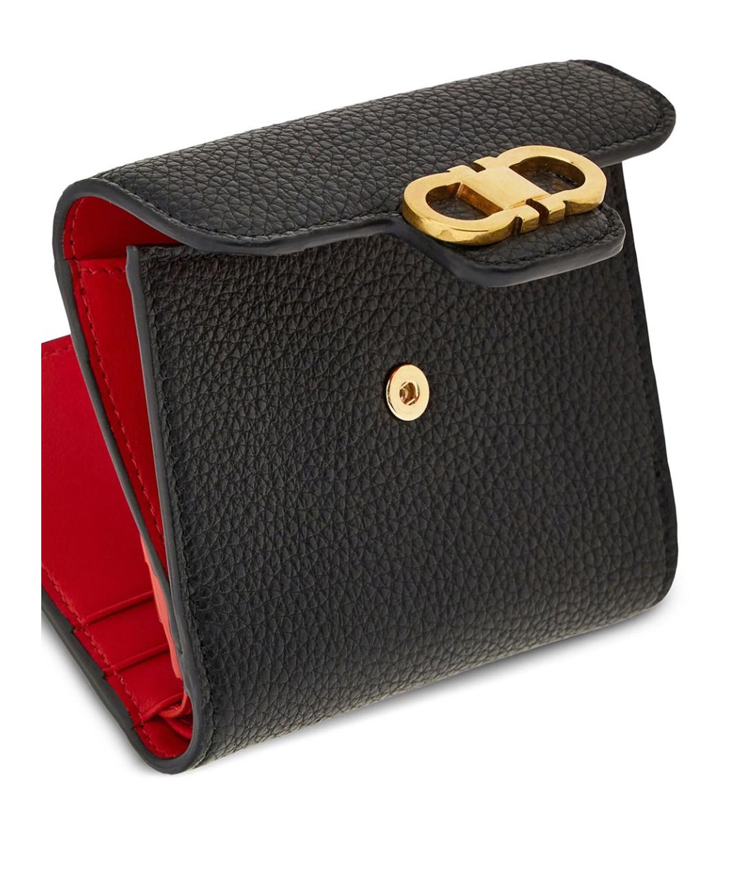 FERRAGAMO Черный кожаный кошелек, фото 5
