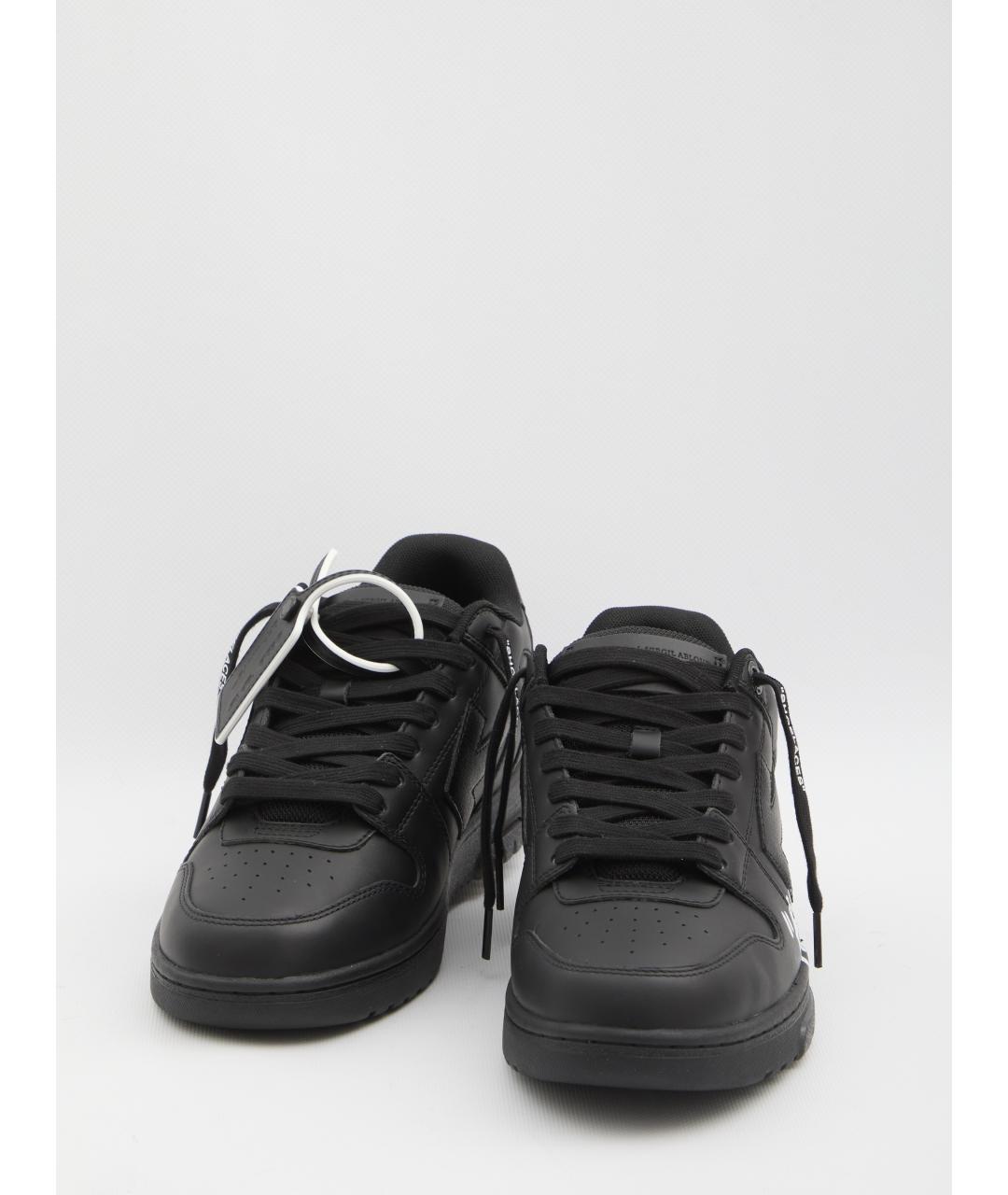 OFF-WHITE Черные кожаные высокие кроссовки / кеды, фото 5