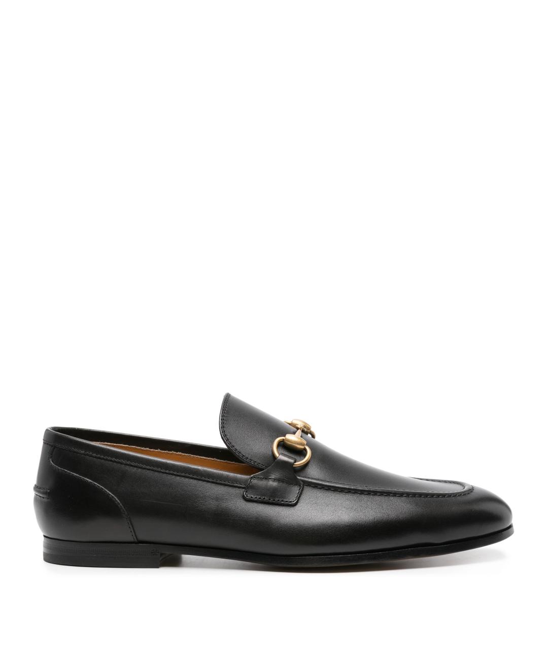 GUCCI Черные кожаные лоферы, фото 1
