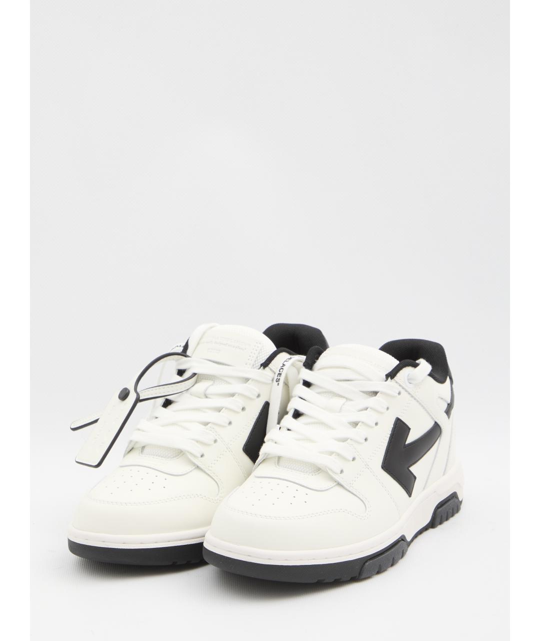 OFF-WHITE Белые кожаные высокие кроссовки / кеды, фото 2