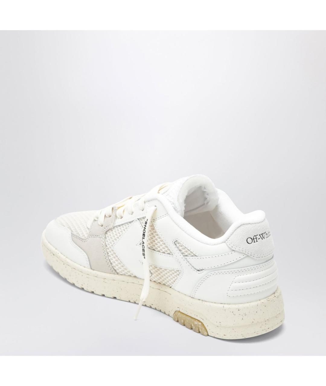 OFF-WHITE Белые кожаные низкие кроссовки / кеды, фото 2