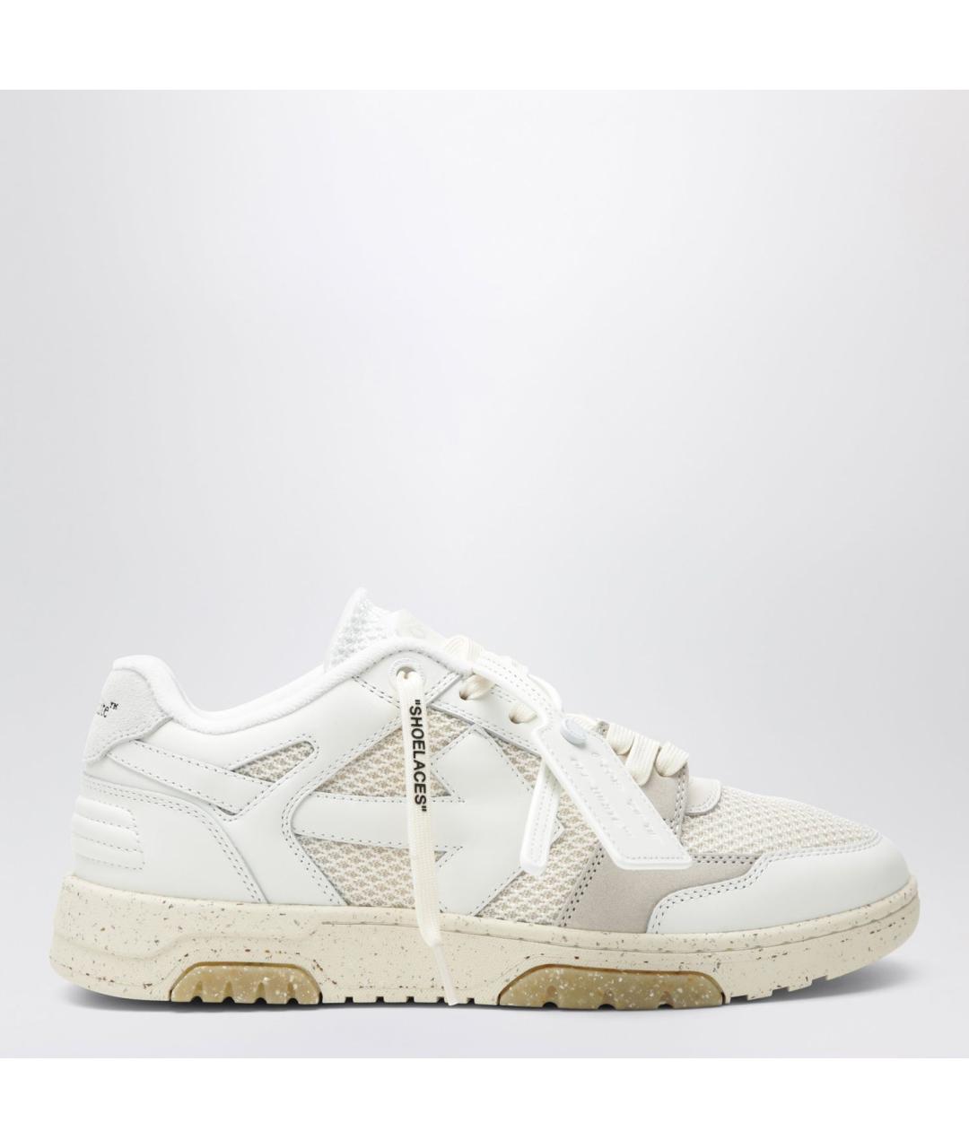 OFF-WHITE Белые кожаные низкие кроссовки / кеды, фото 3