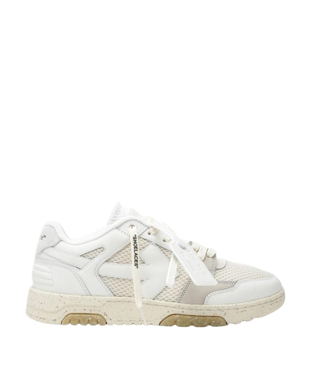 OFF-WHITE Белые кожаные низкие кроссовки / кеды, фото 1