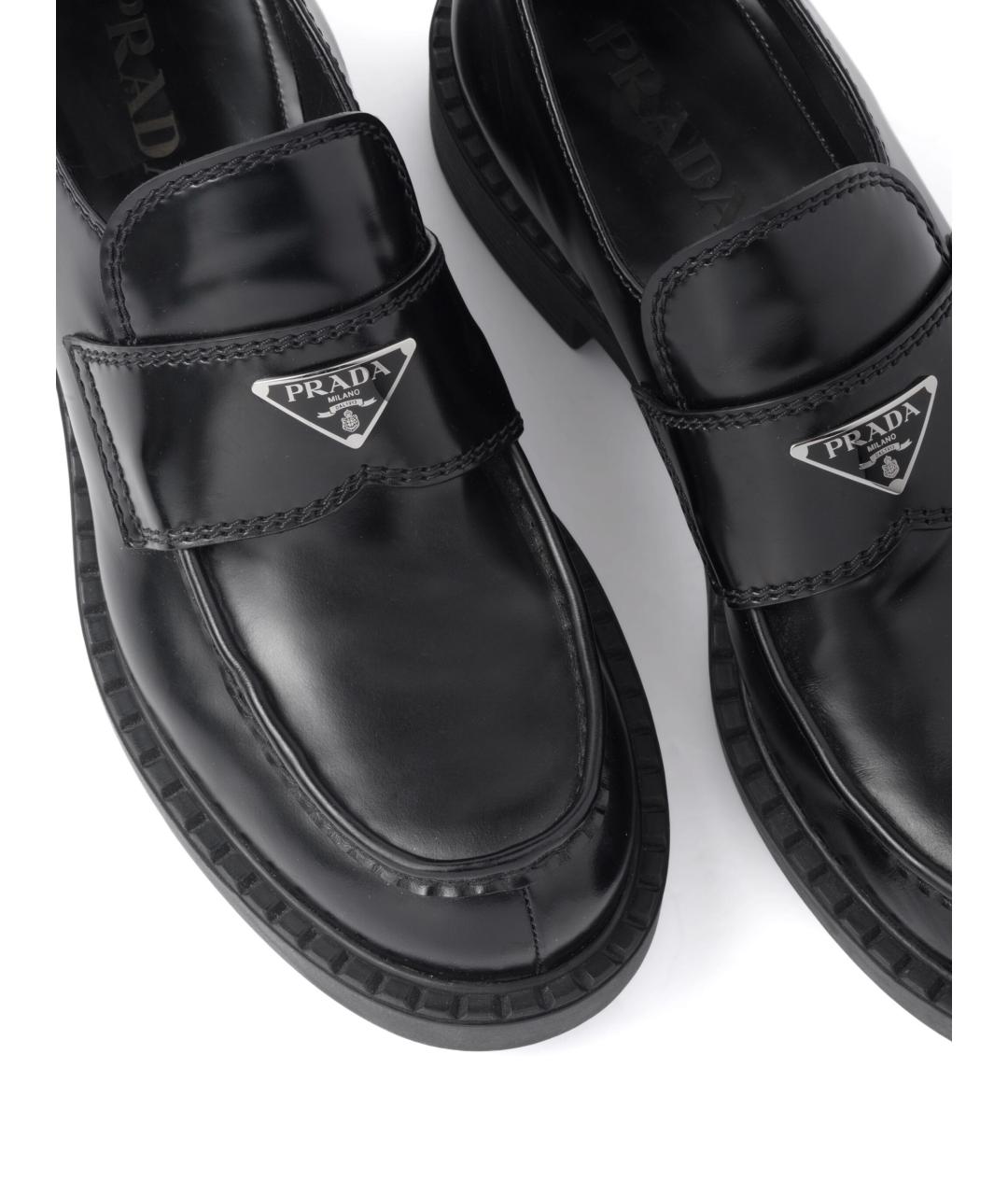 PRADA Черные кожаные лоферы, фото 3