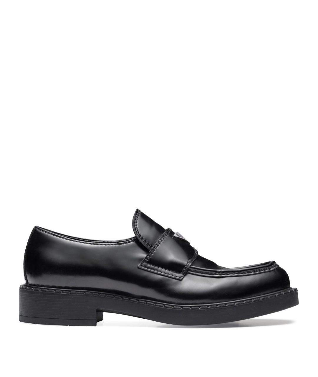PRADA Черные кожаные лоферы, фото 1