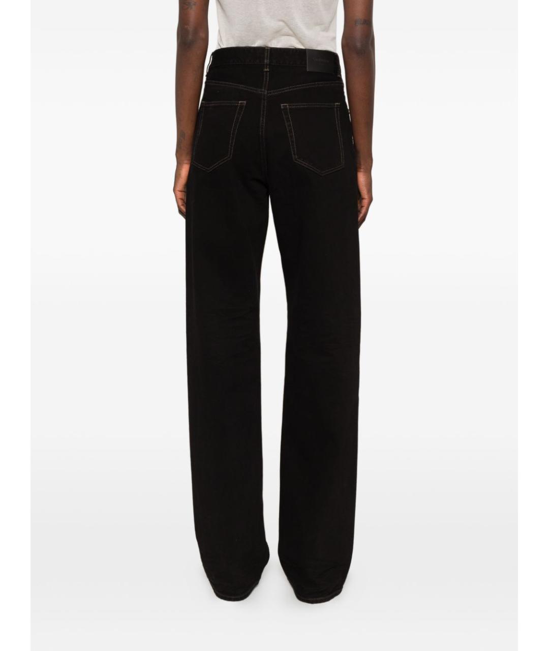 SAINT LAURENT Черные хлопковые прямые джинсы, фото 5