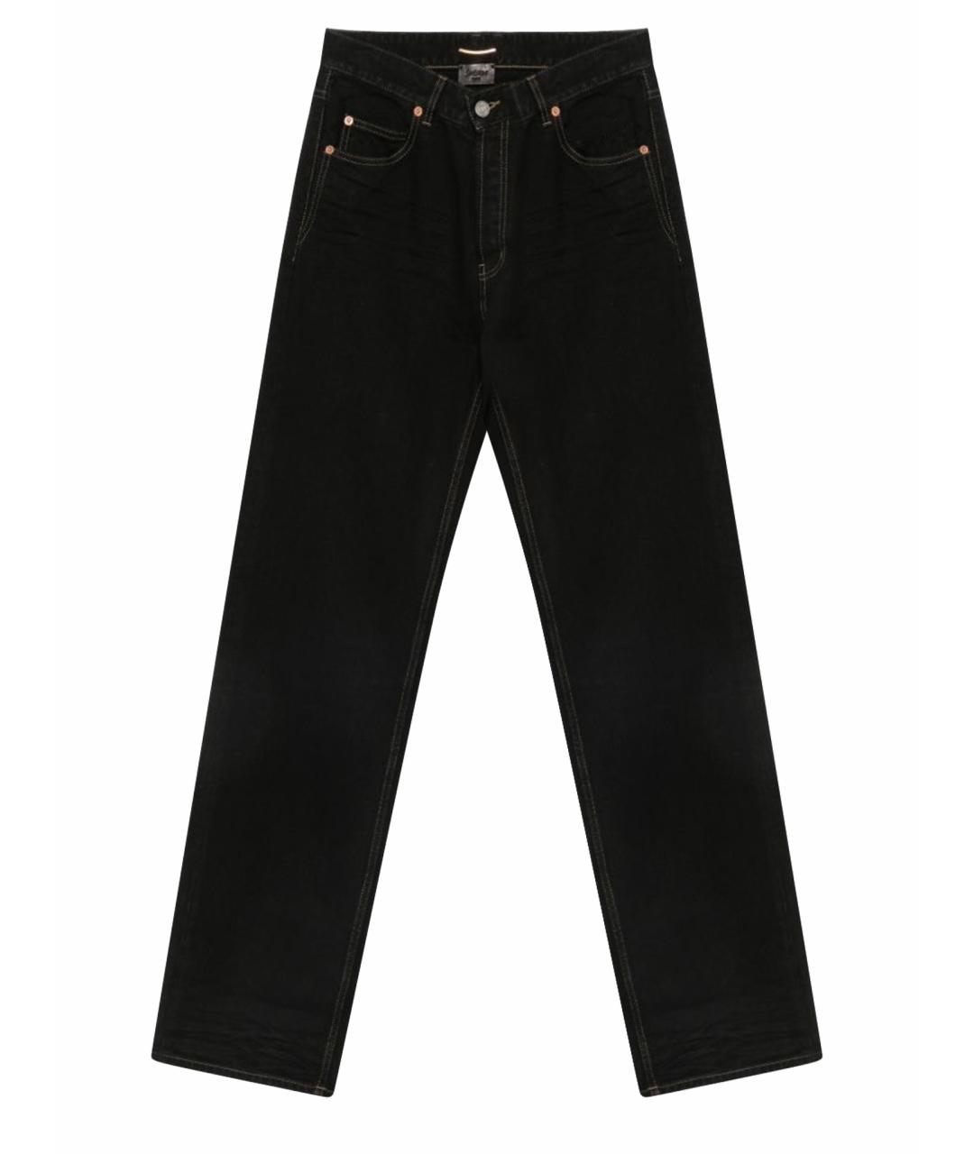 SAINT LAURENT Черные хлопковые прямые джинсы, фото 1