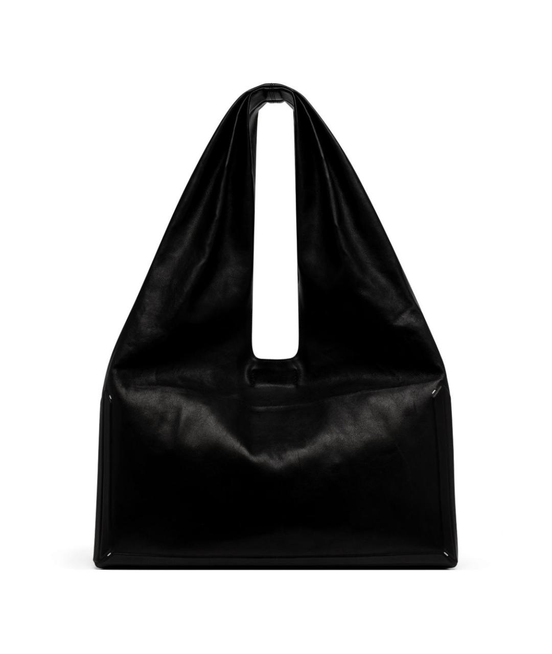 MAISON MARGIELA Черная кожаная сумка на плечо, фото 3