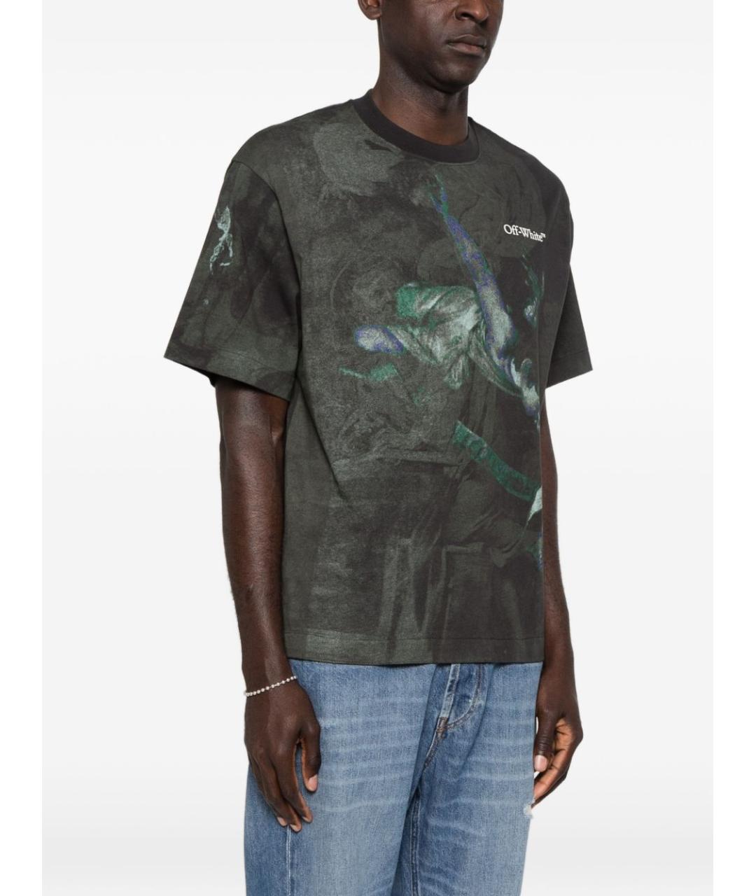 OFF-WHITE Черная хлопковая футболка, фото 3