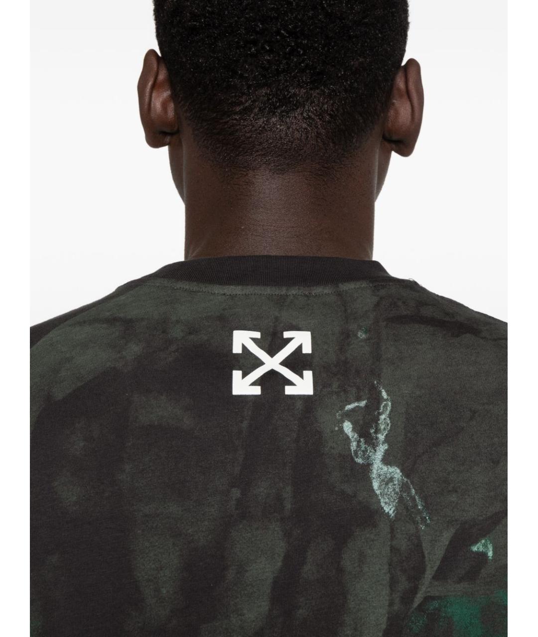 OFF-WHITE Черная хлопковая футболка, фото 2