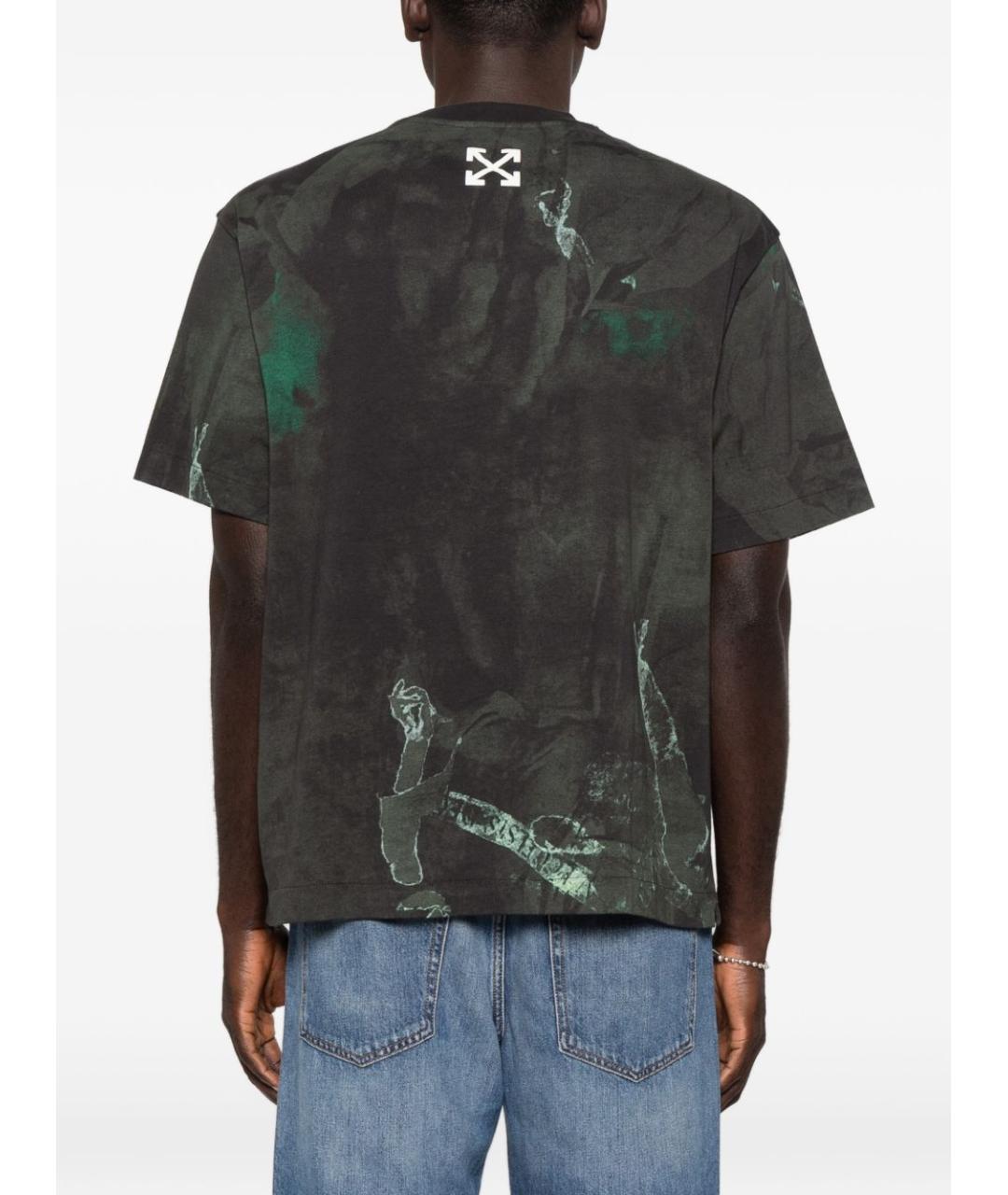 OFF-WHITE Черная хлопковая футболка, фото 4