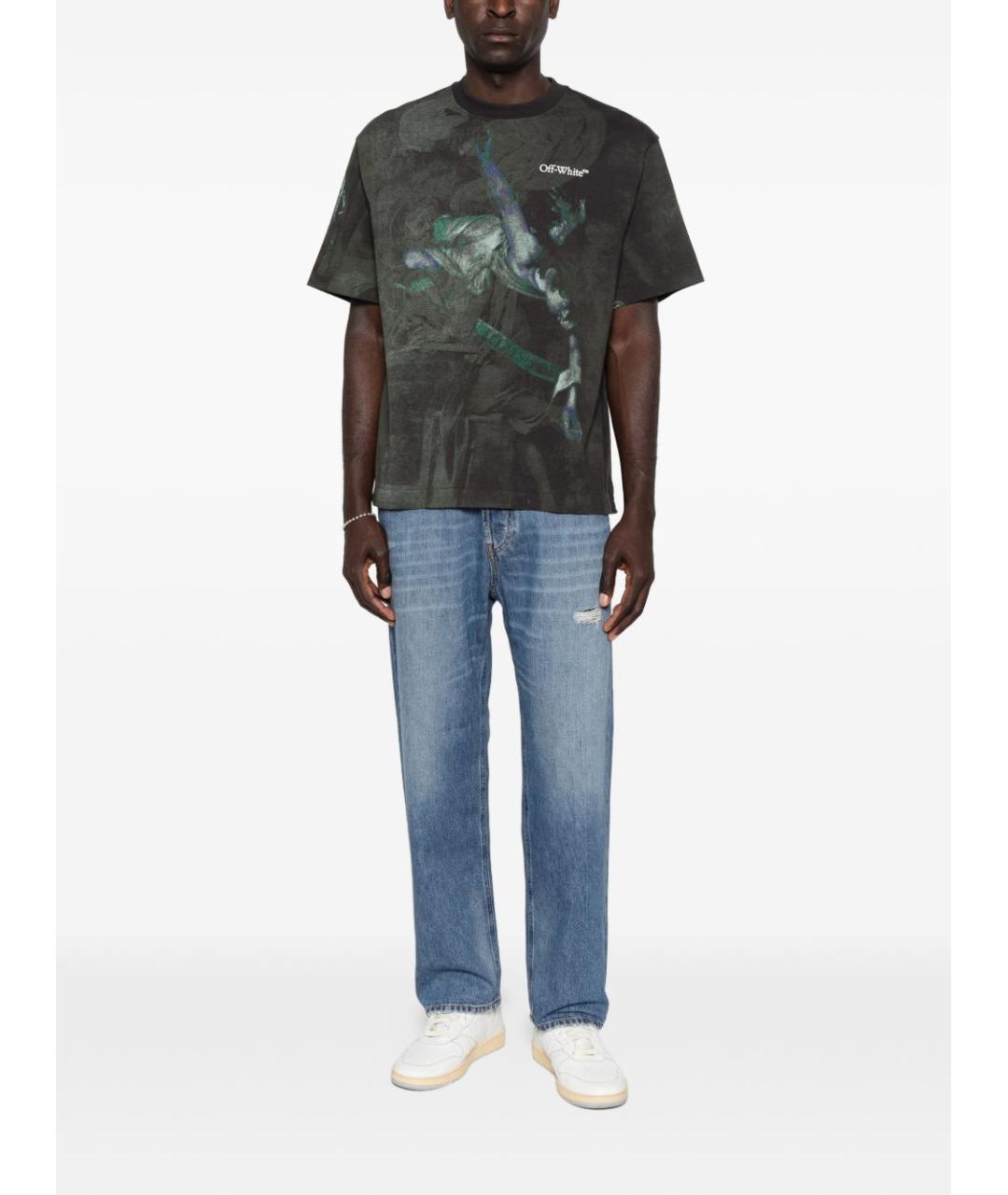 OFF-WHITE Черная хлопковая футболка, фото 5