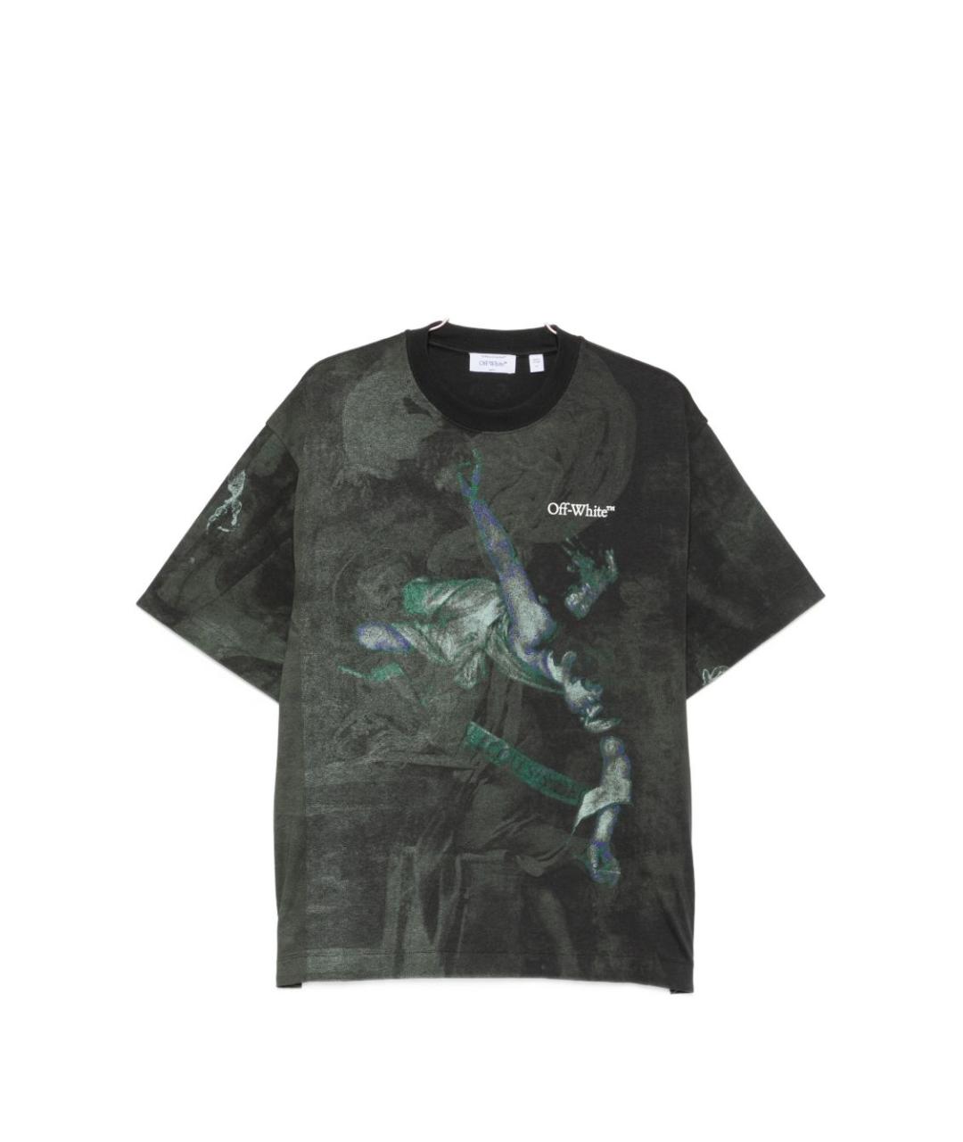 OFF-WHITE Черная хлопковая футболка, фото 1