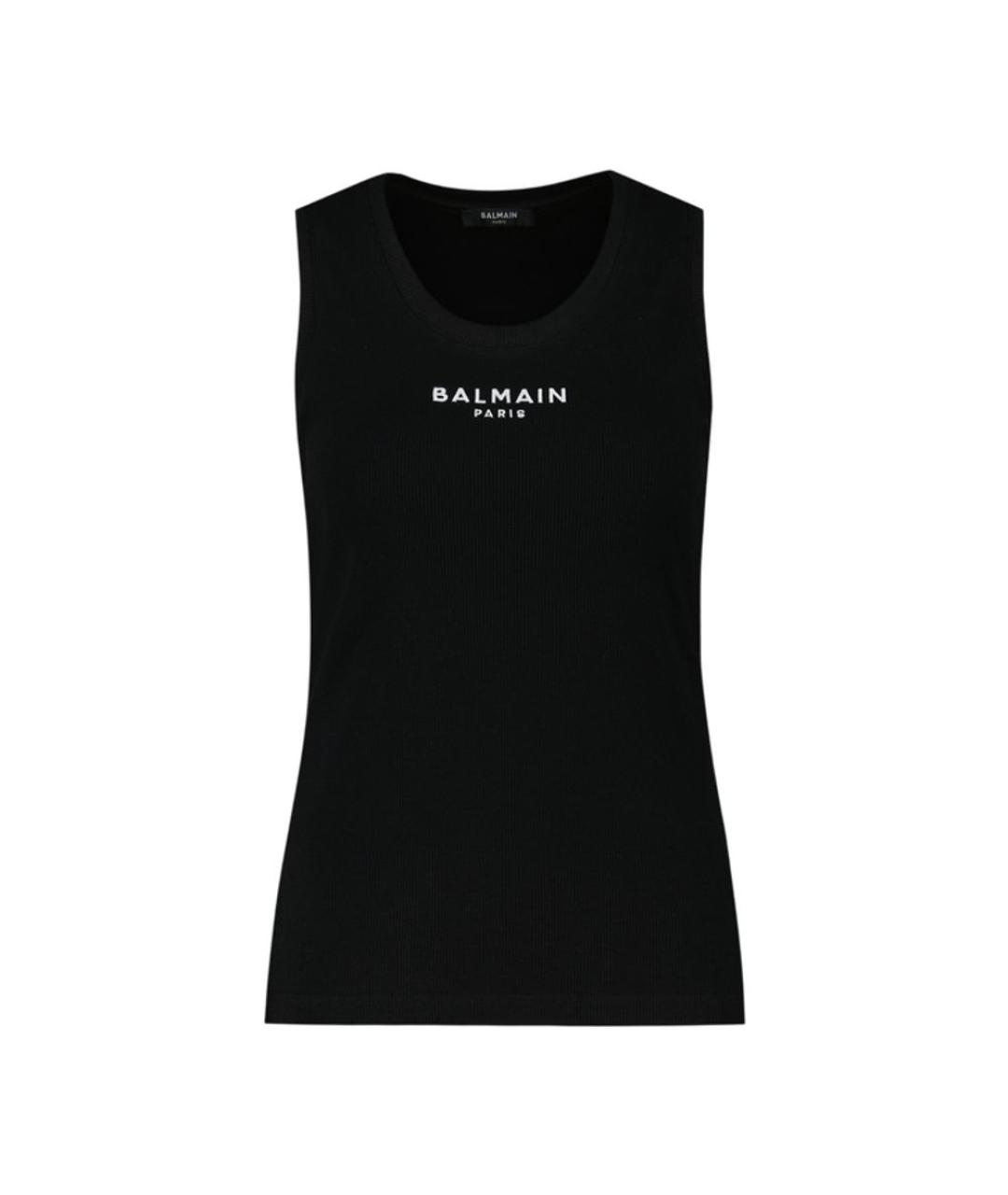 BALMAIN Черная хлопковая майка, фото 1