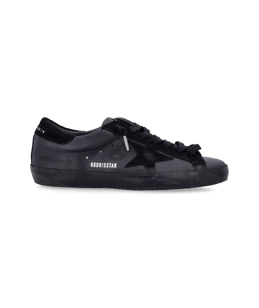 GOLDEN GOOSE DELUXE BRAND Черные кожаные низкие кроссовки / кеды, фото 1