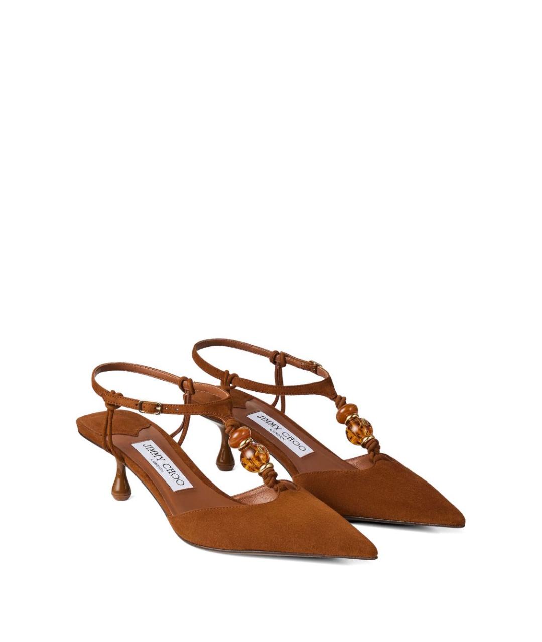 JIMMY CHOO Коричневые замшевые туфли, фото 5