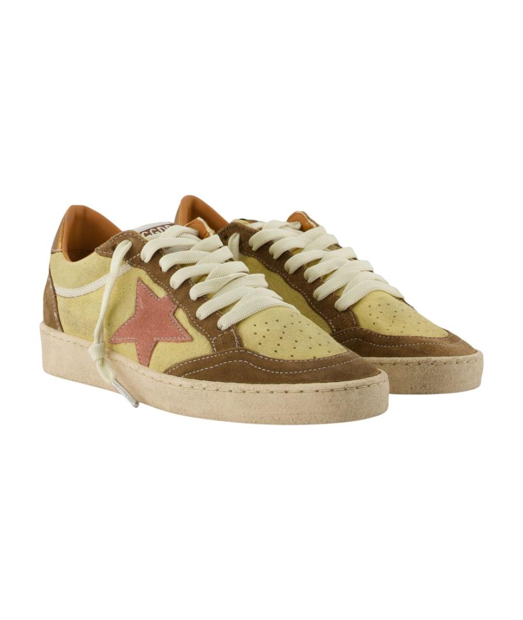 GOLDEN GOOSE DELUXE BRAND Желтые замшевые кроссовки, фото 2