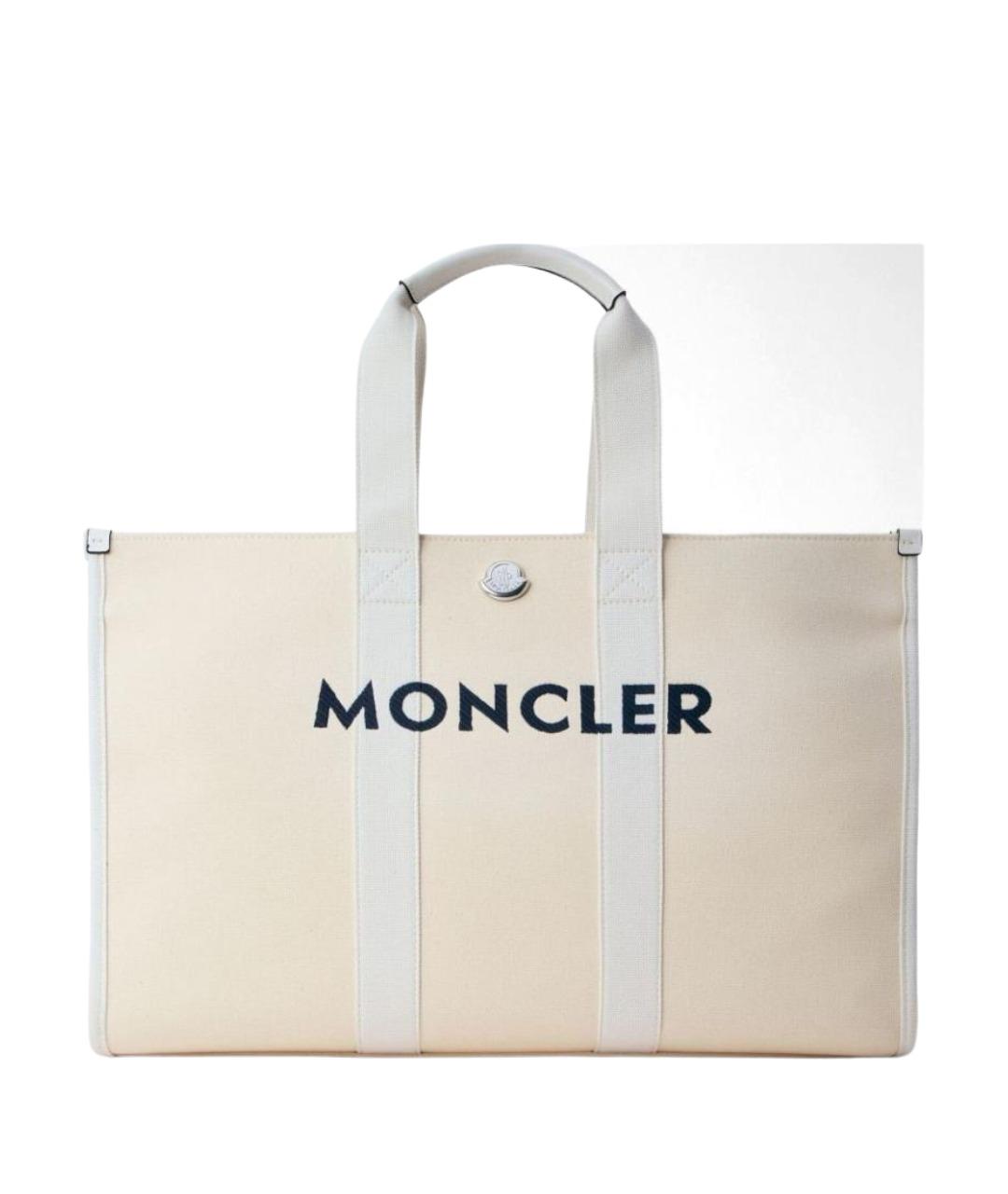 MONCLER Белая хлопковая сумка тоут, фото 6