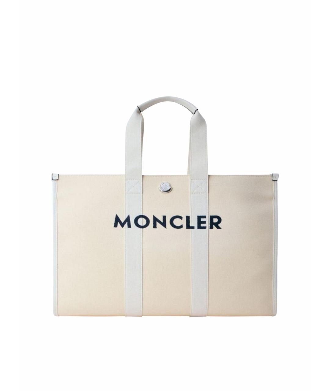 MONCLER Белая хлопковая сумка тоут, фото 1