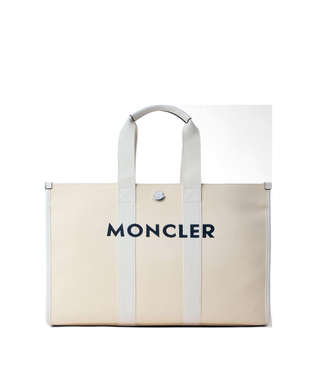 MONCLER Белая хлопковая сумка тоут, фото 5