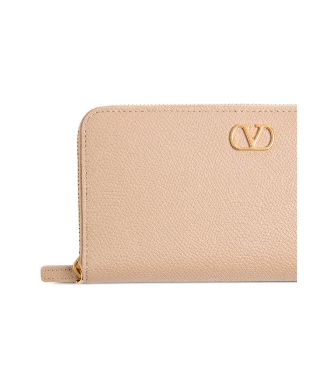 VALENTINO Розовый кожаный кошелек, фото 4