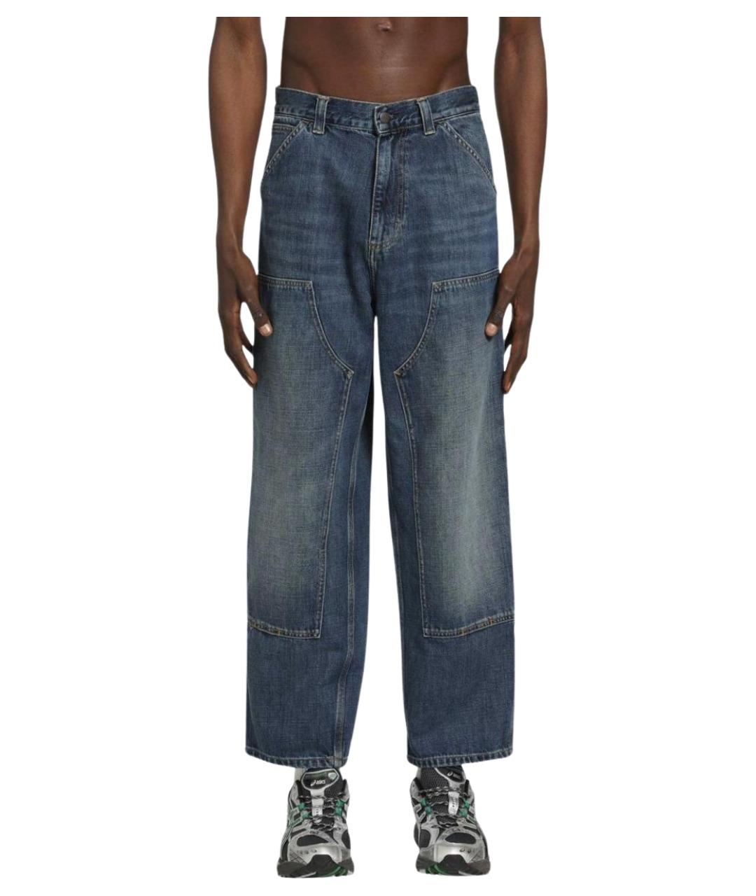CARHARTT WIP Синие хлопковые прямые джинсы, фото 1