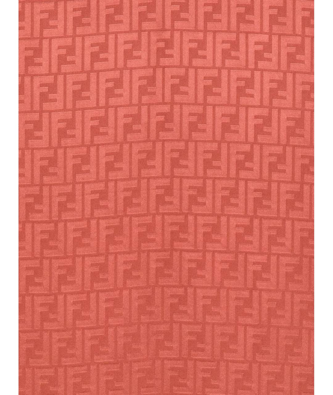 FENDI Оранжевый шелковый шарф, фото 2