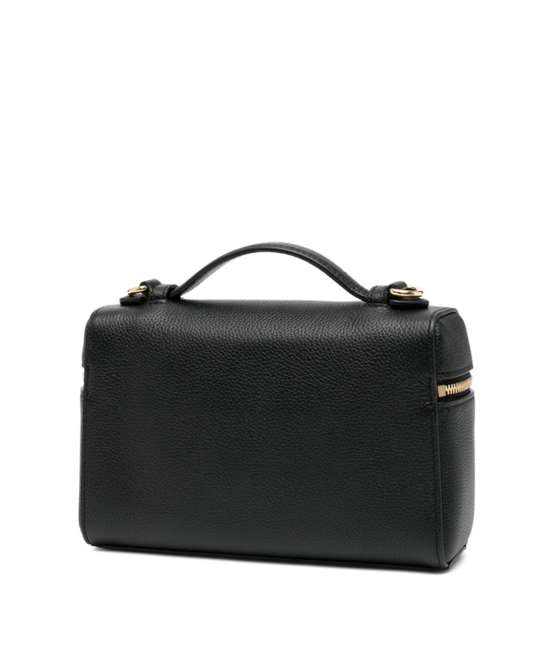 TORY BURCH Черная кожаная сумка с короткими ручками, фото 3