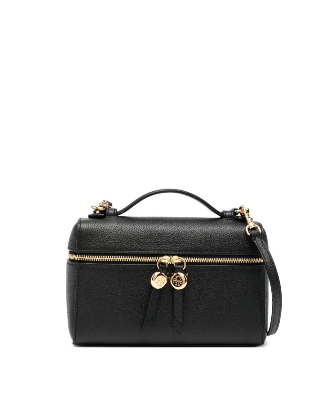 TORY BURCH Черная кожаная сумка с короткими ручками, фото 1