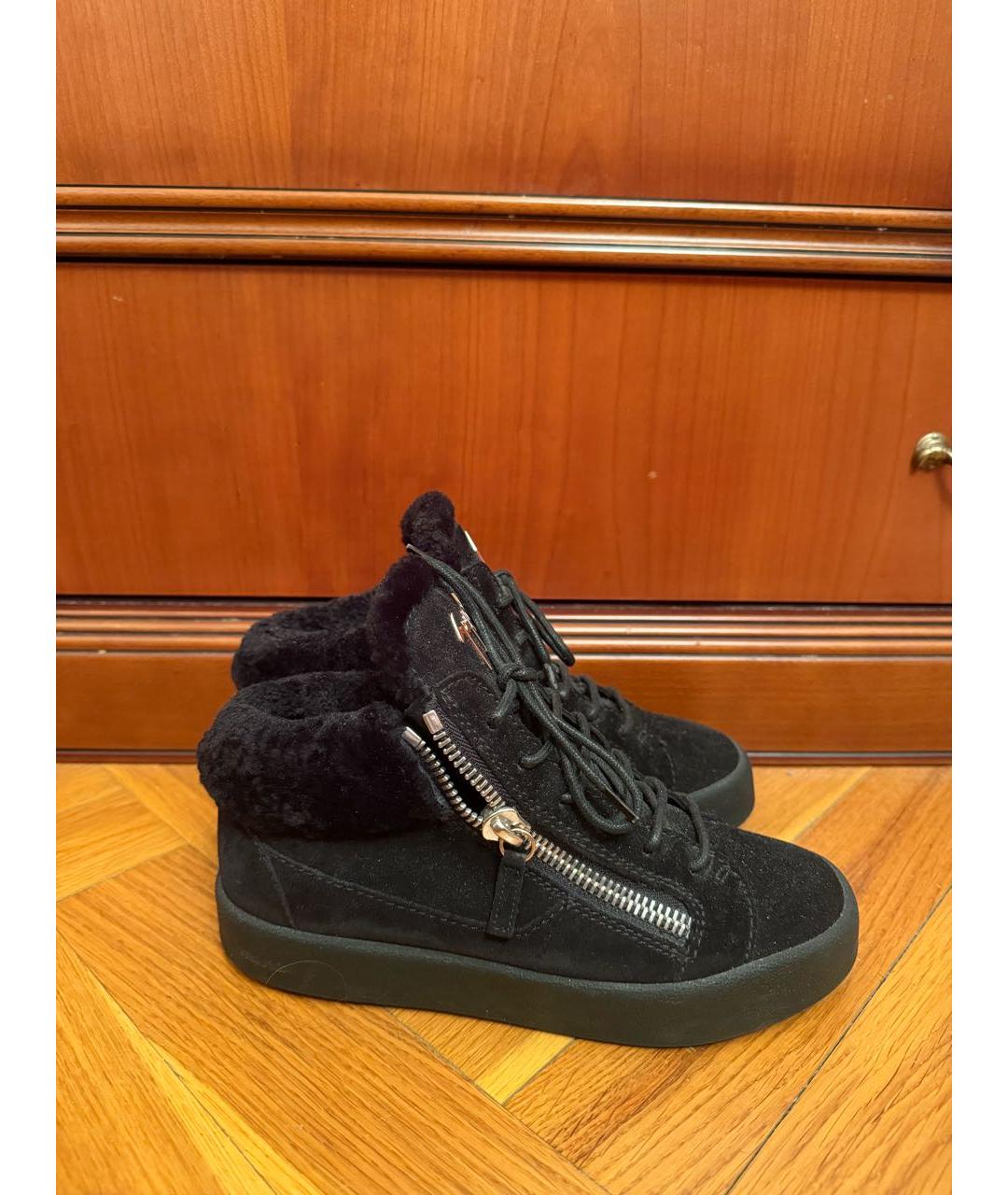 GIUSEPPE ZANOTTI DESIGN Черные замшевые ботинки, фото 8