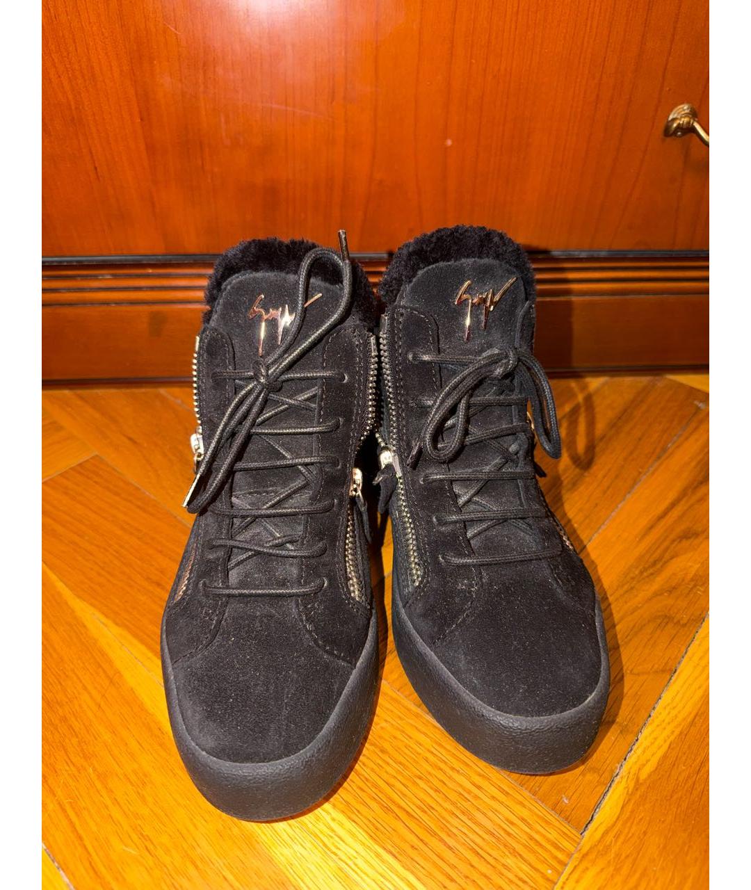 GIUSEPPE ZANOTTI DESIGN Черные замшевые ботинки, фото 2
