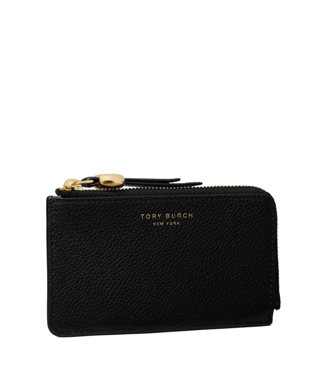 TORY BURCH Черный кожаный кардхолдер, фото 3