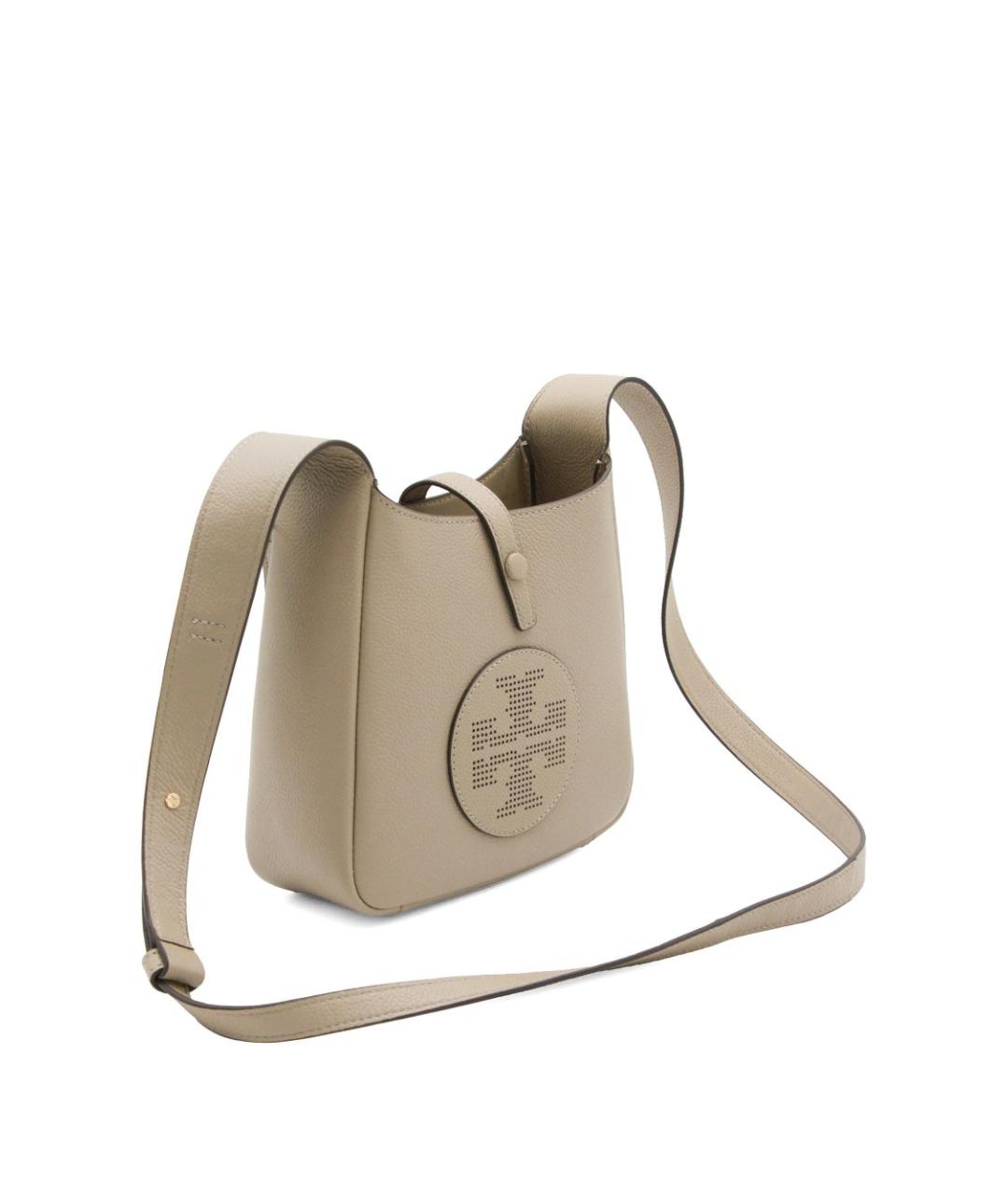 TORY BURCH Бежевая кожаная сумка через плечо, фото 3