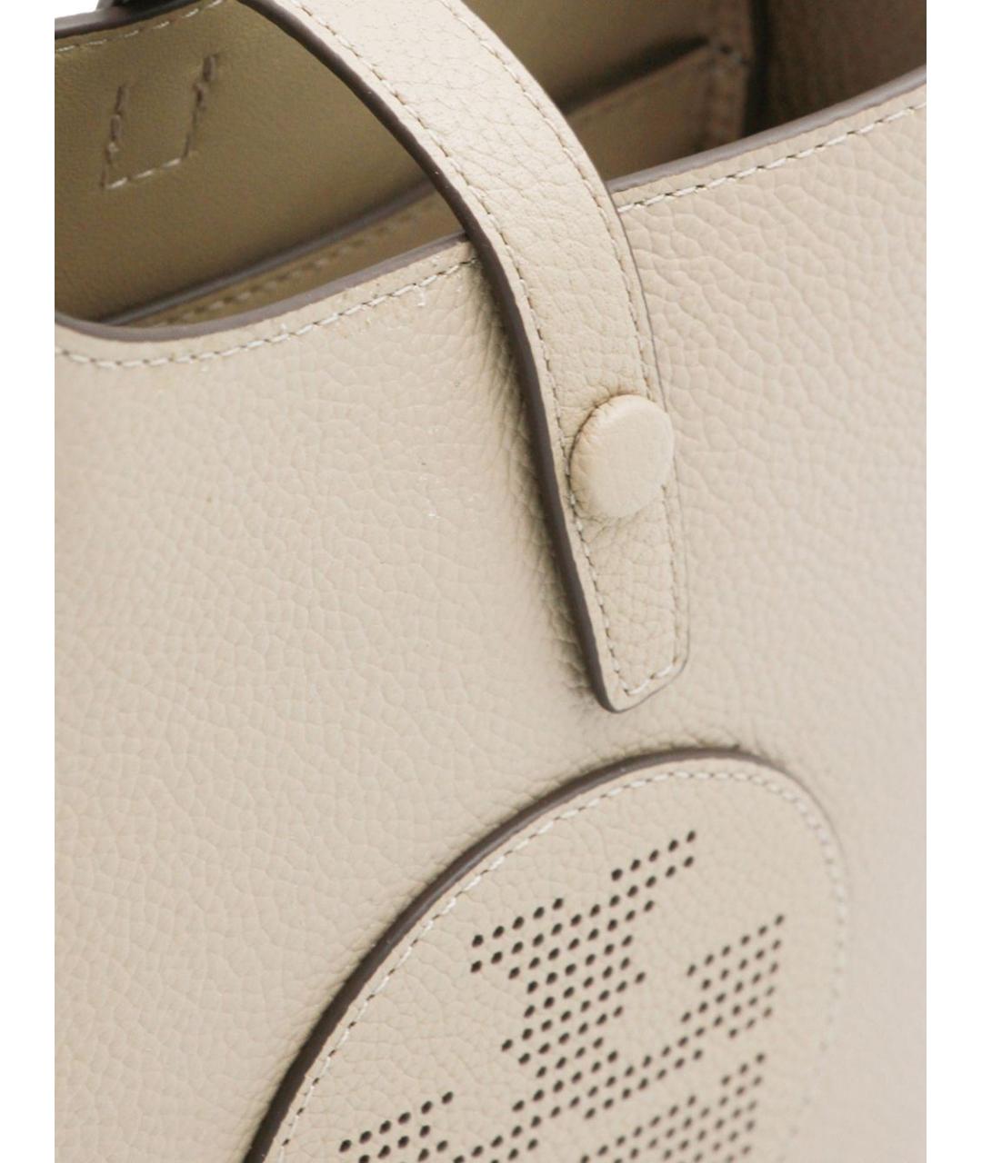 TORY BURCH Бежевая кожаная сумка через плечо, фото 4