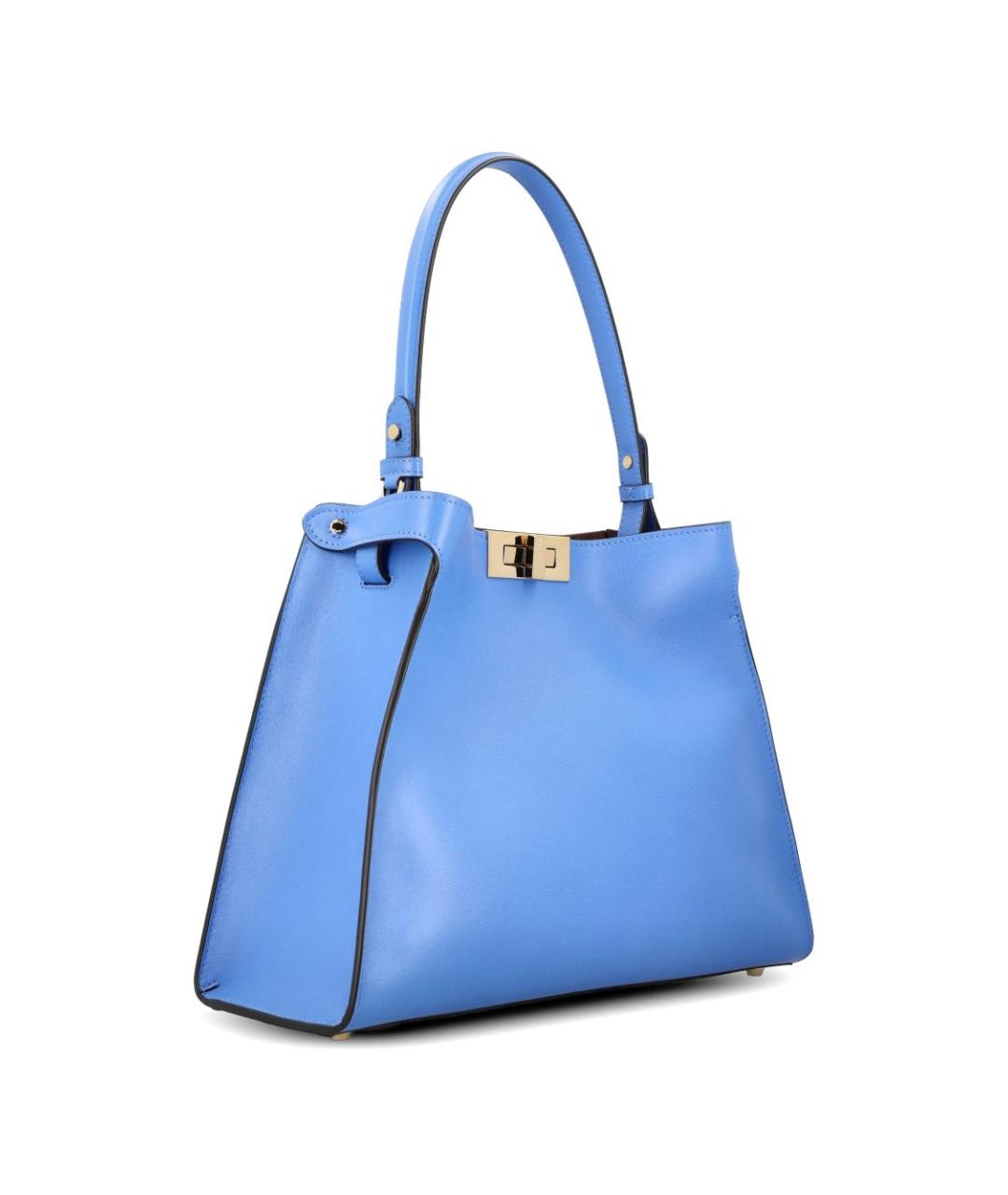 FENDI Голубая кожаная сумка тоут, фото 4