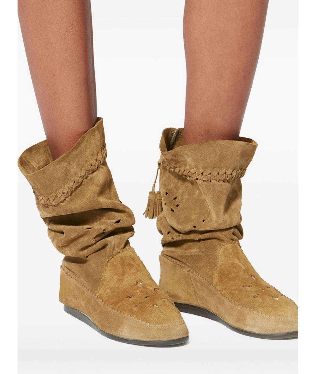 ISABEL MARANT Бежевые замшевые ботинки, фото 4