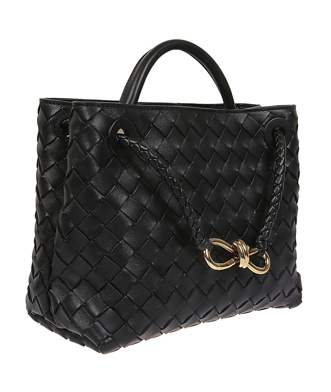 BOTTEGA VENETA Черная кожаная сумка с короткими ручками, фото 2