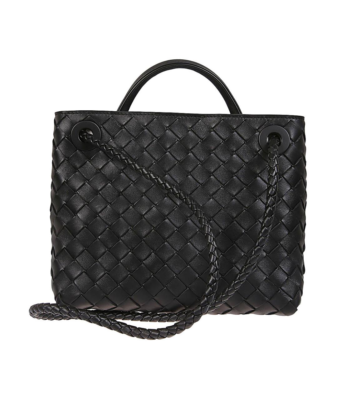 BOTTEGA VENETA Черная кожаная сумка с короткими ручками, фото 3