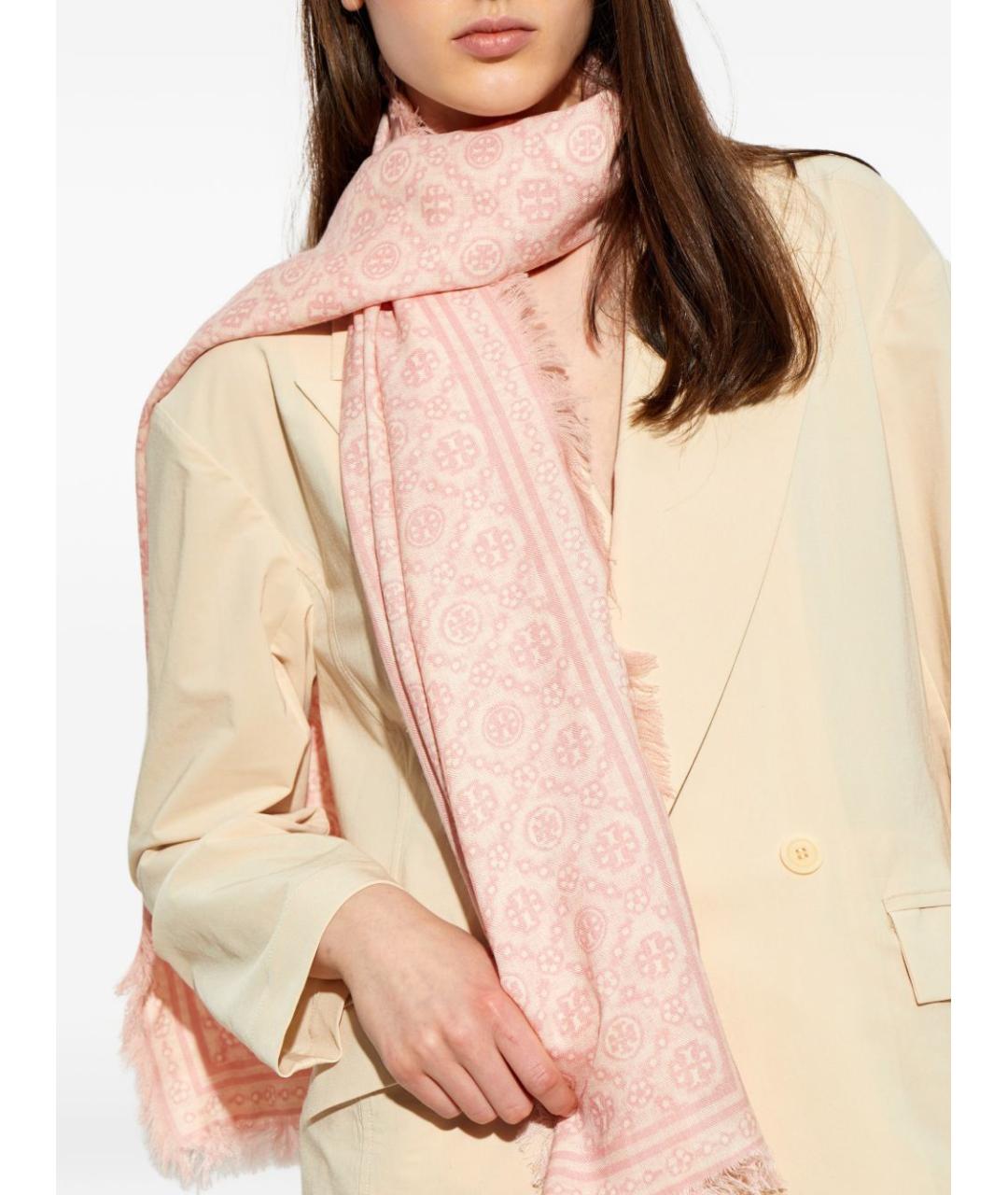 TORY BURCH Розовый шарф, фото 4